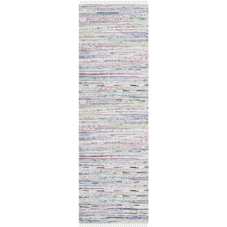 Safavieh Rag Runner Hand Woven Rug Light Green & Multi Color- 2 ft.-3 in. x 10 ft. RAR125D-210